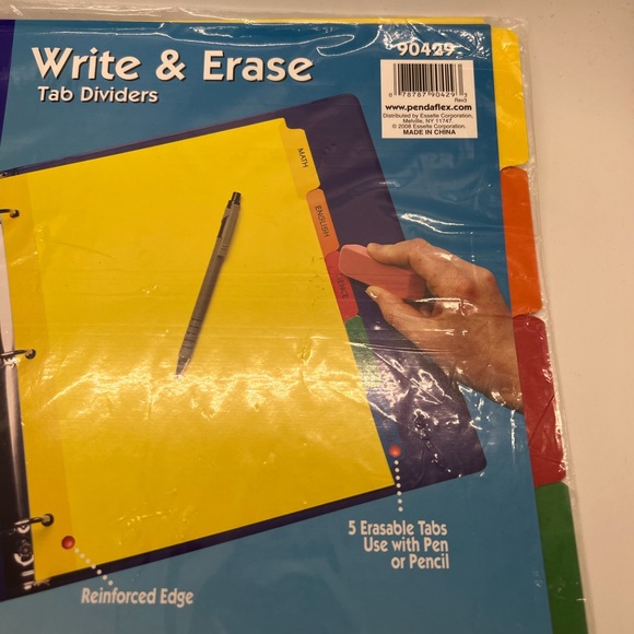 NWT Oxford Write and Erase Tab Dividers. Laminated tabs 8 1/2x11” 5 colors - Picture 2 of 5